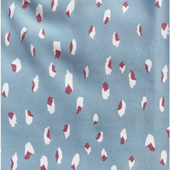 Mint Green Printed V-Neck Bubble long sleeve blouse - Picture 13 of 16